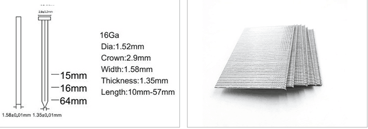 ရောင်းအားအကောင်းဆုံး Stainless Steel အရောင်းရဆုံး 18GA F25 Series Brad Nails (၁) ခု၊